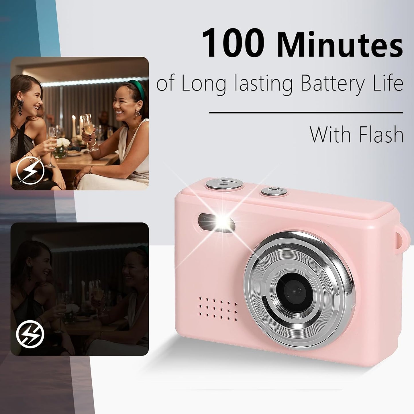 Mhaohuofu 1080p 32GB 6 0.96" 100 Pink1) Mini Keychain Camera, FHD Mini Digital Camera with SD Card, Flash, Creative