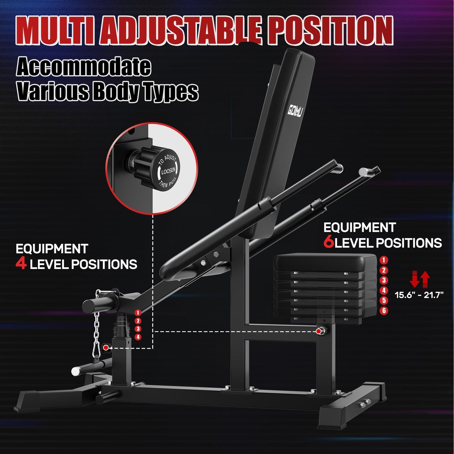 Goimu SD01 Seated Dip Machine, 400LBS Strength Training Upper Body Machine with Tricep Dip Press & Cable Bar for Home Gym, Compact Design for Chest, Biceps, and Triceps Workout (Black)