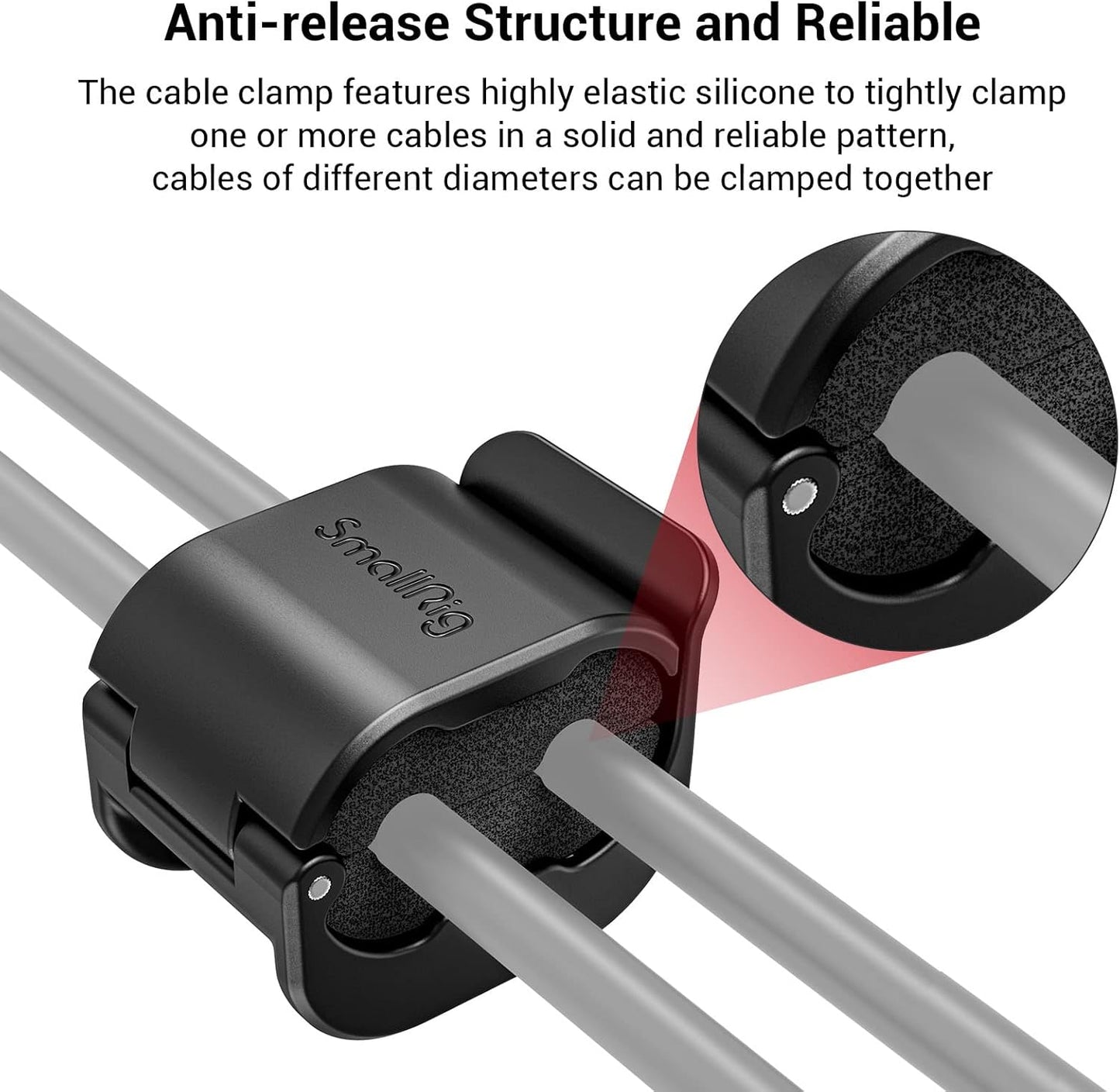 SMALLRIG (4 2-7mm Camera Clamp pcs) for HDMI/SDI/Microphone Cable, DSLR Camera Cable Lock Mount Support