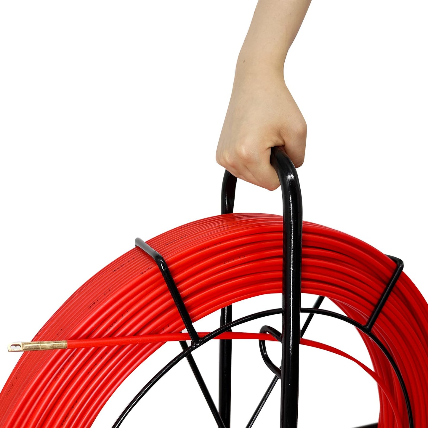 VGongTech 6MM 500FT Fish Tape Fiberglass Reel Stand Duct Rodder Cable Puller Rod Continuous Cable Running Rod