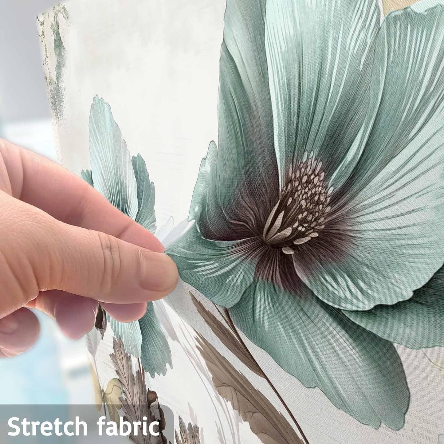Singingin 32 Inch, Teal Broccoli TV Dust Cover Rustic Farmhouse Flower Leaf Victorian Style Computer Monitor Cover