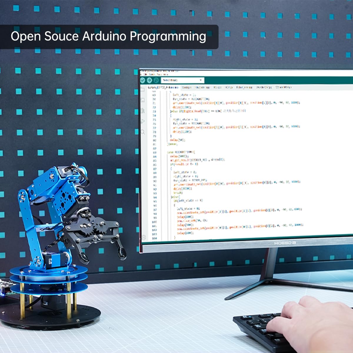 Robotic Arm for Arduino AI Vision & Voice Interaction 6DOF Serial Bus Servo Smart Robot Arm, STEM Project Educational Robot & Engineering Kits, Science/Coding/Programming Set, LeArm AI Standard Kit