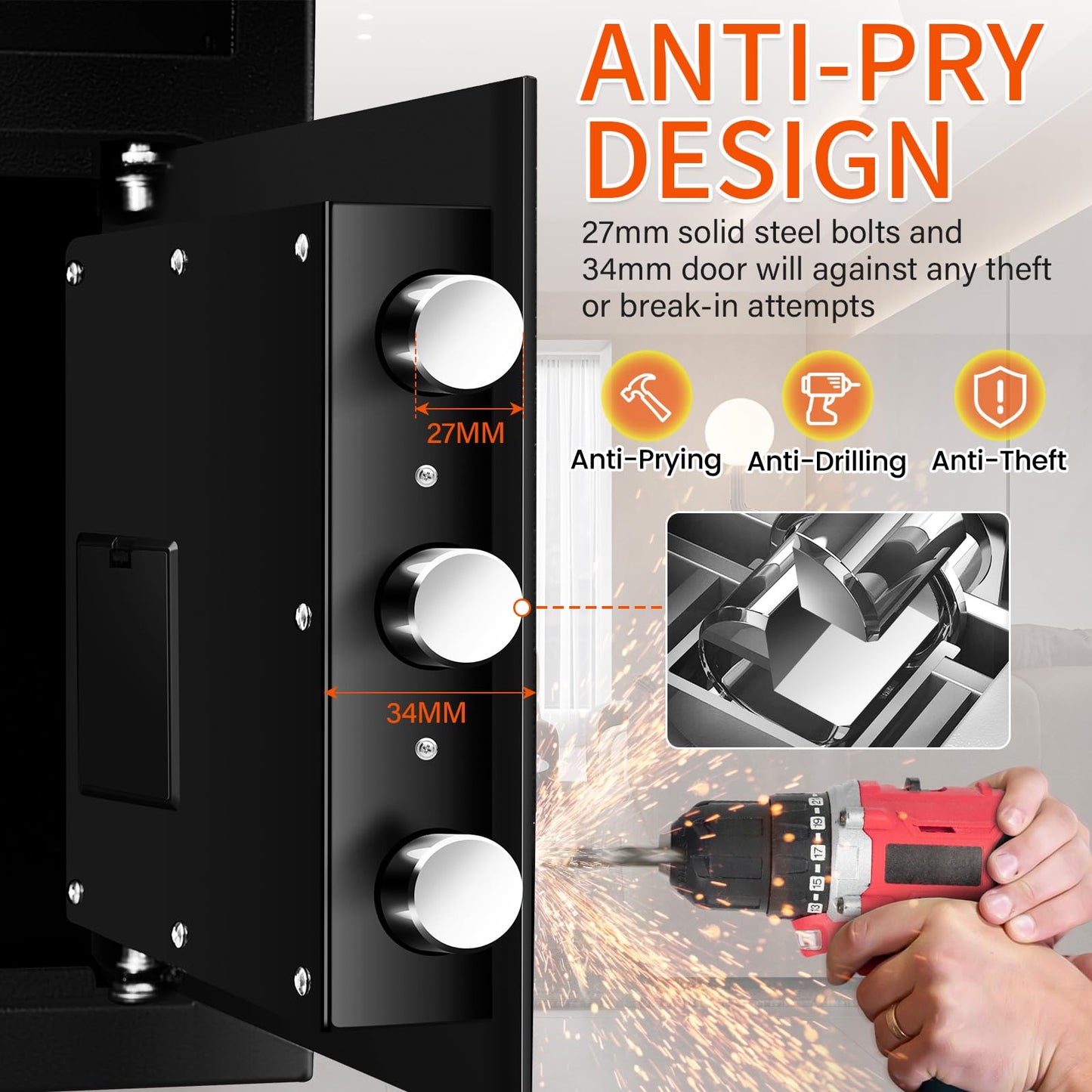 5.6 Cuft Large Depository Drop Safe for Business, Anti-Theft Safe Box with Quick Place Drop Slot, Digital Keypad and Spare Key, Heavy Duty Drop Safes for Business Retail Mail Church Home
