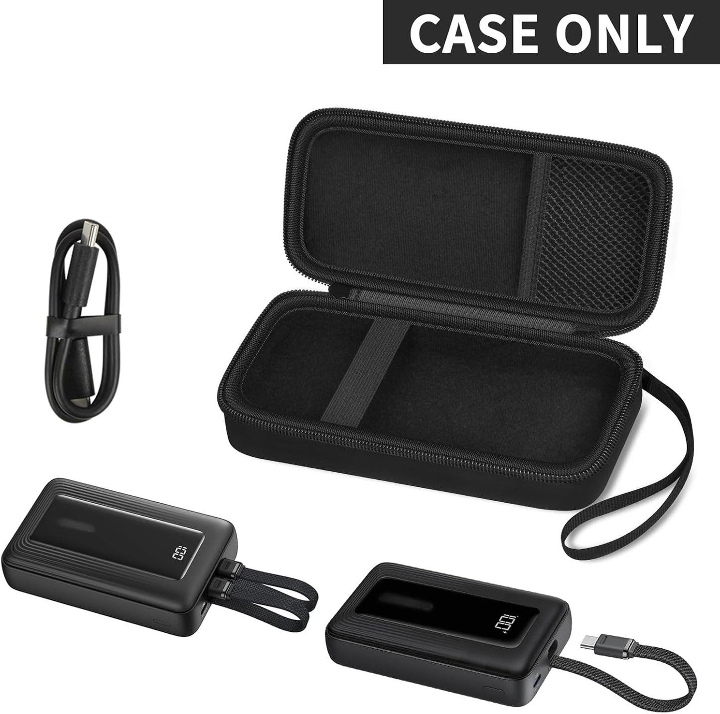 Boobowl (20K/10K 30W), Protective Case for Anker Zolo Power Bank with Mesh Pocket & Detachable Strap-Compact Storage