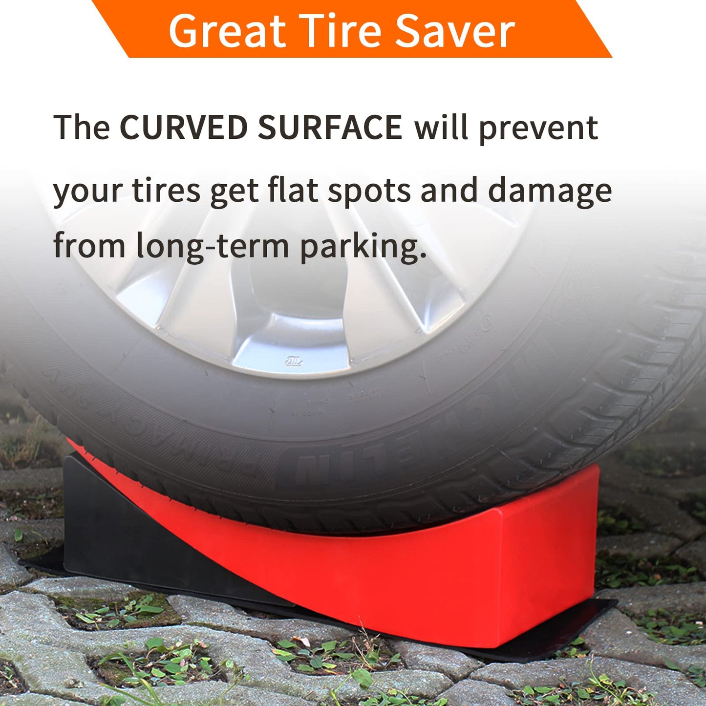 OULEME RV Leveling Blocks, Camper Trailer Leveler, 2 Packs for Travel Trailer Motorhome, Include 2 Curved Leveler Ramp, 2 Chock, 2 Rubber Mat, 1 T Bubble Level, 1 Carry Bag