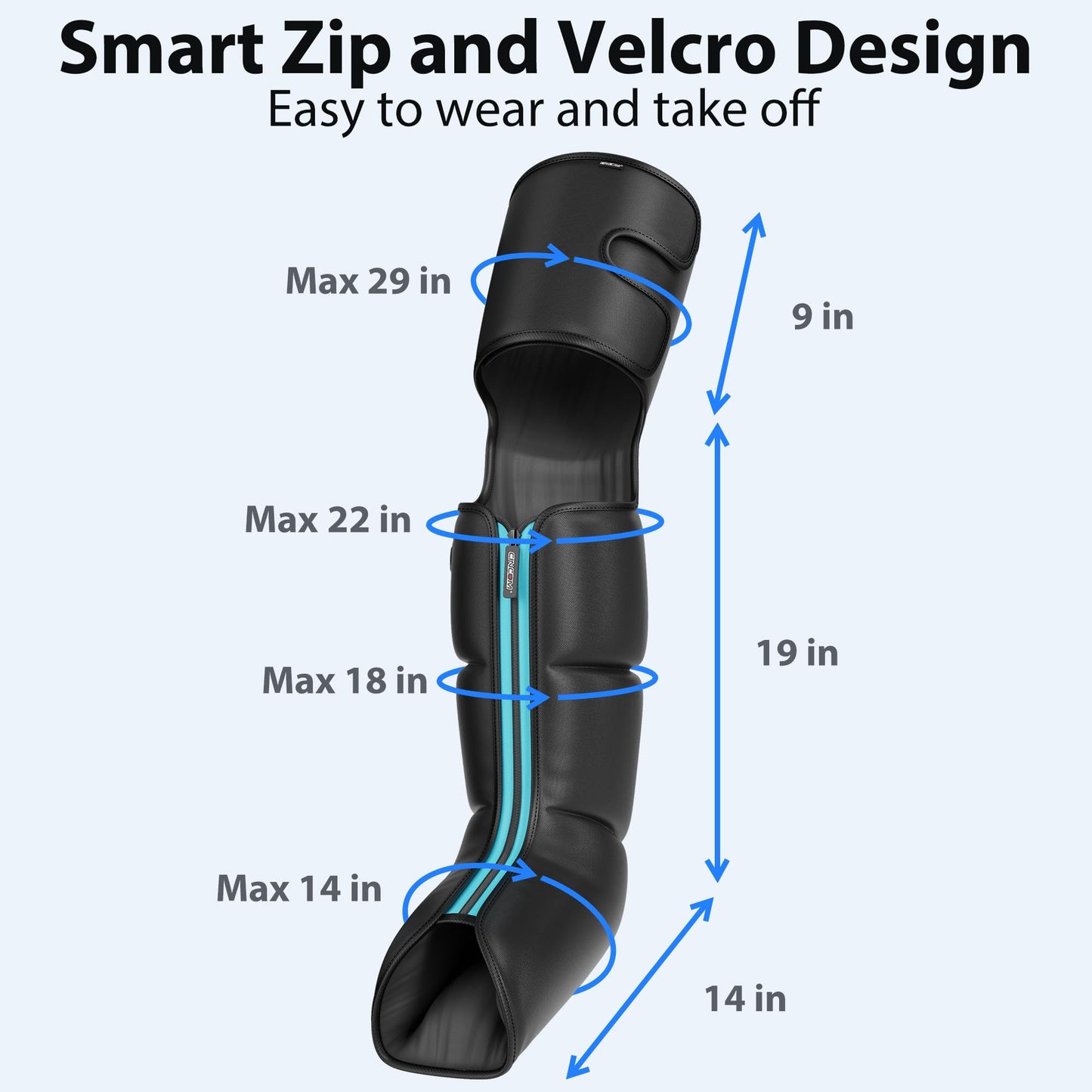 CINCOM Leg Massager for Circulation and Pain Relief, Air Compression 3 in 1 Leg Massager for Foot Calf & Thigh, Leg Compression Boots for Recovery, Edema, RLS Relief