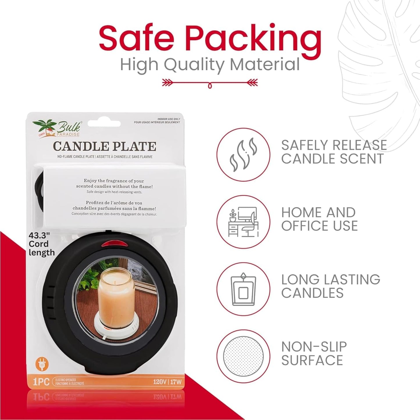 Skiennix Candle Warmer Plate - Flameless Scent Release | Versatile Mug & Jar Warmer - Black