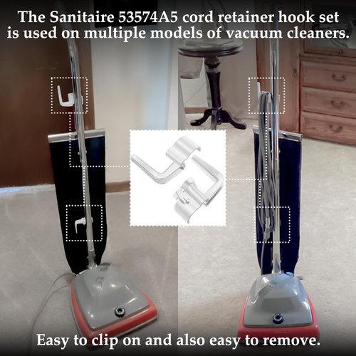 HASMX Cord Handle Hook Set for Eureka Sanitaire 53574 Upright Vacuum, Vacuum Cord Clip Beige (12-Pack)