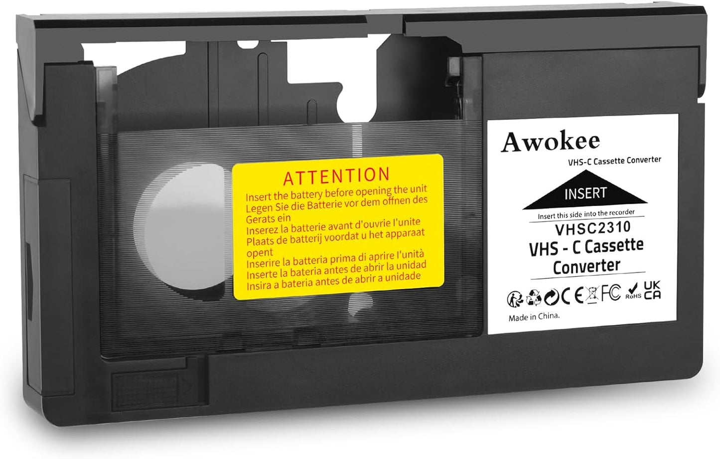awokee Cassette Cassette 8mm Hi8) VHS-C Adapter Compatible with VHS-C SVHS Camcorders JVC RCA Panasonic Motorized VHS