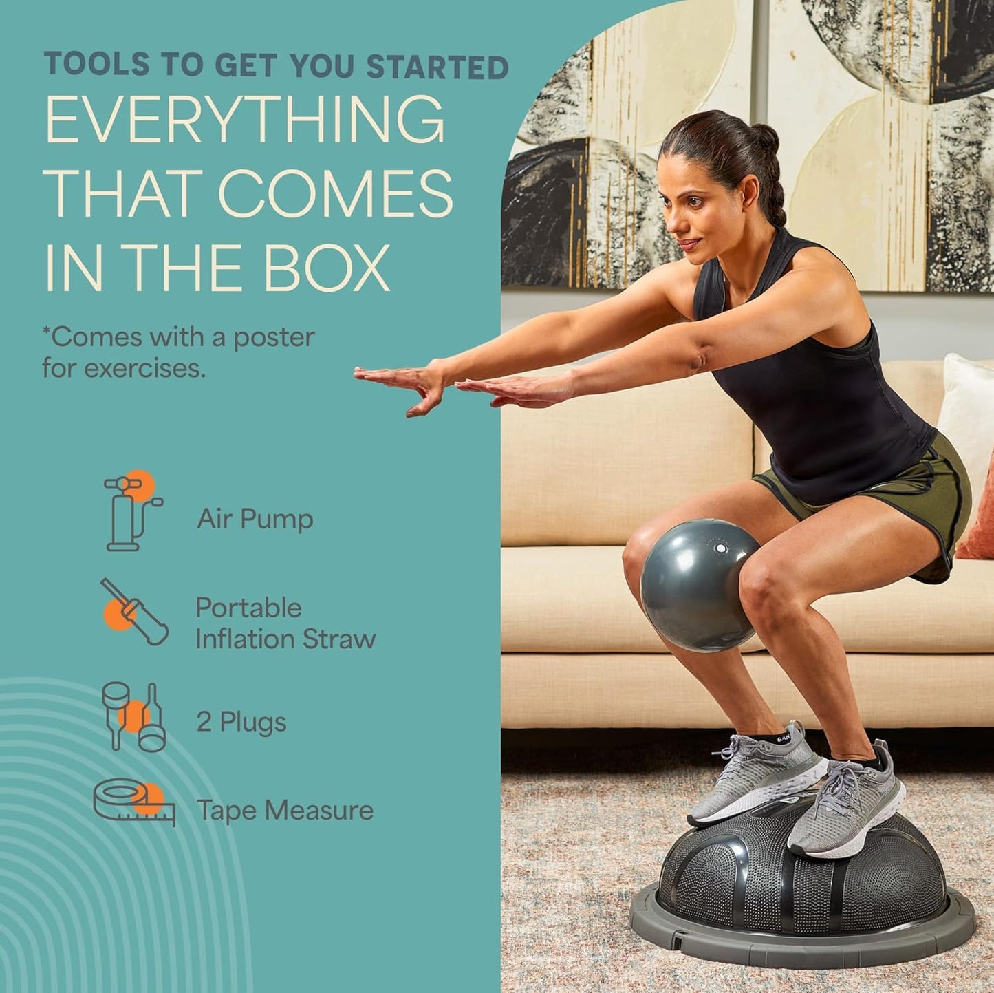 LifePro Horizon Half Balance Ball Trainer with 440 lb Capacity | Stability Ball for Home Gym & Physical Therapy | Full-Body Training Equipment for Core Strengthening