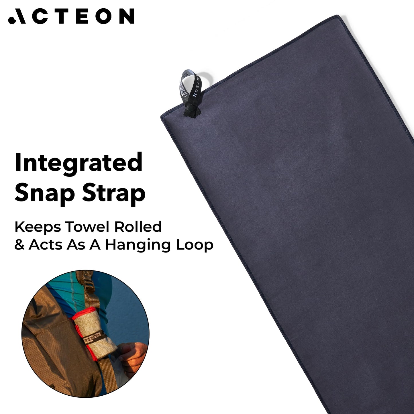 Acteon Microfiber Gym Towels 5 Pack, Quick Dry Silver ION Odor-Free Super Absorbent Sweat Towels for Men & Women, Workout, Yoga, Running, Beach, Travel – 16x30.5 Inch (Midnight Blue)