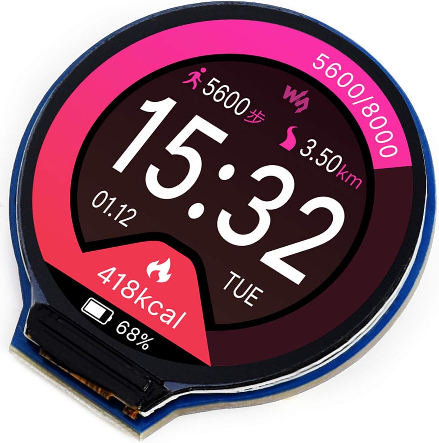 Bicool 1.28inch 240x240 65K Nano/STM32 Round LCD IPS Module Resolution RGB Colors SPI Interface for Arduino/Raspberry