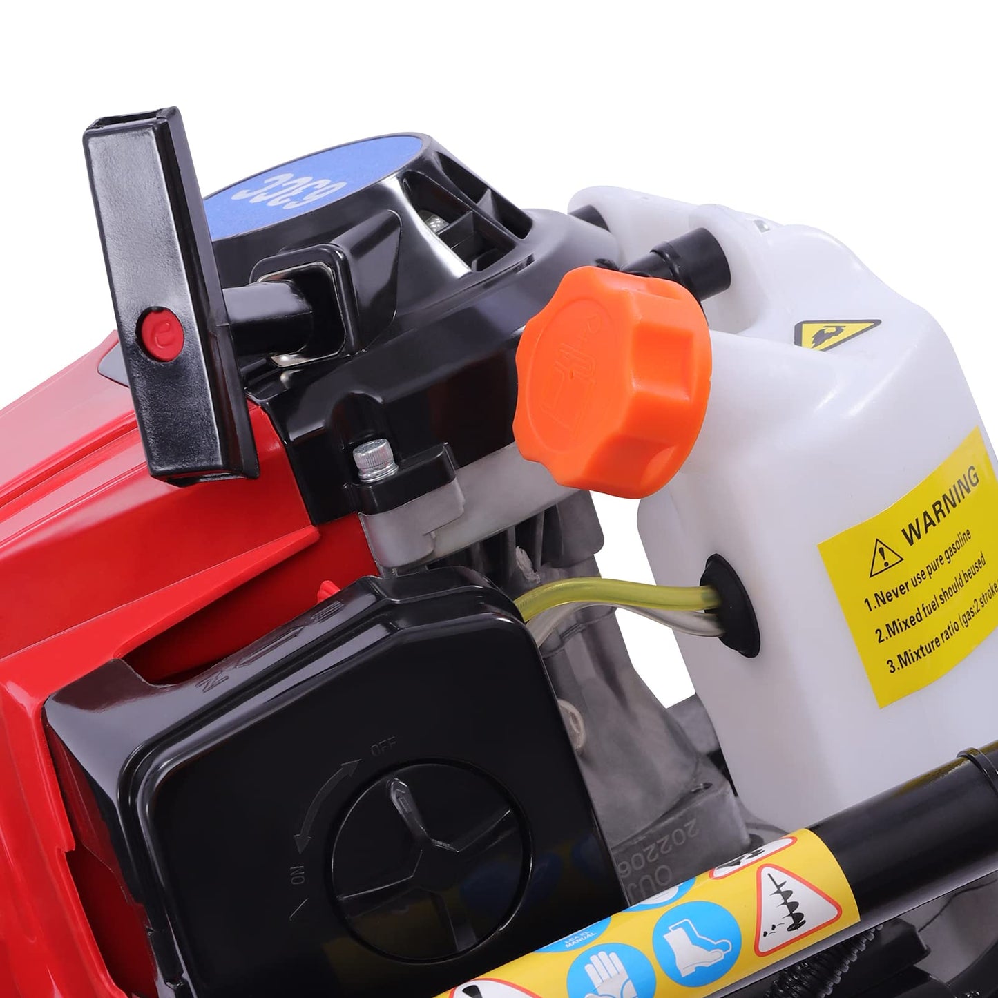 MRFIOJYDR Auger Post Hole Digger, Gas Powered Earth Post Hole Digger Post Holes Earth Digger Petrol Drill Borer Bulb Planting Drill Fence Hole Maker Machine (63CC 3HP 2.2KW Single Leaf)
