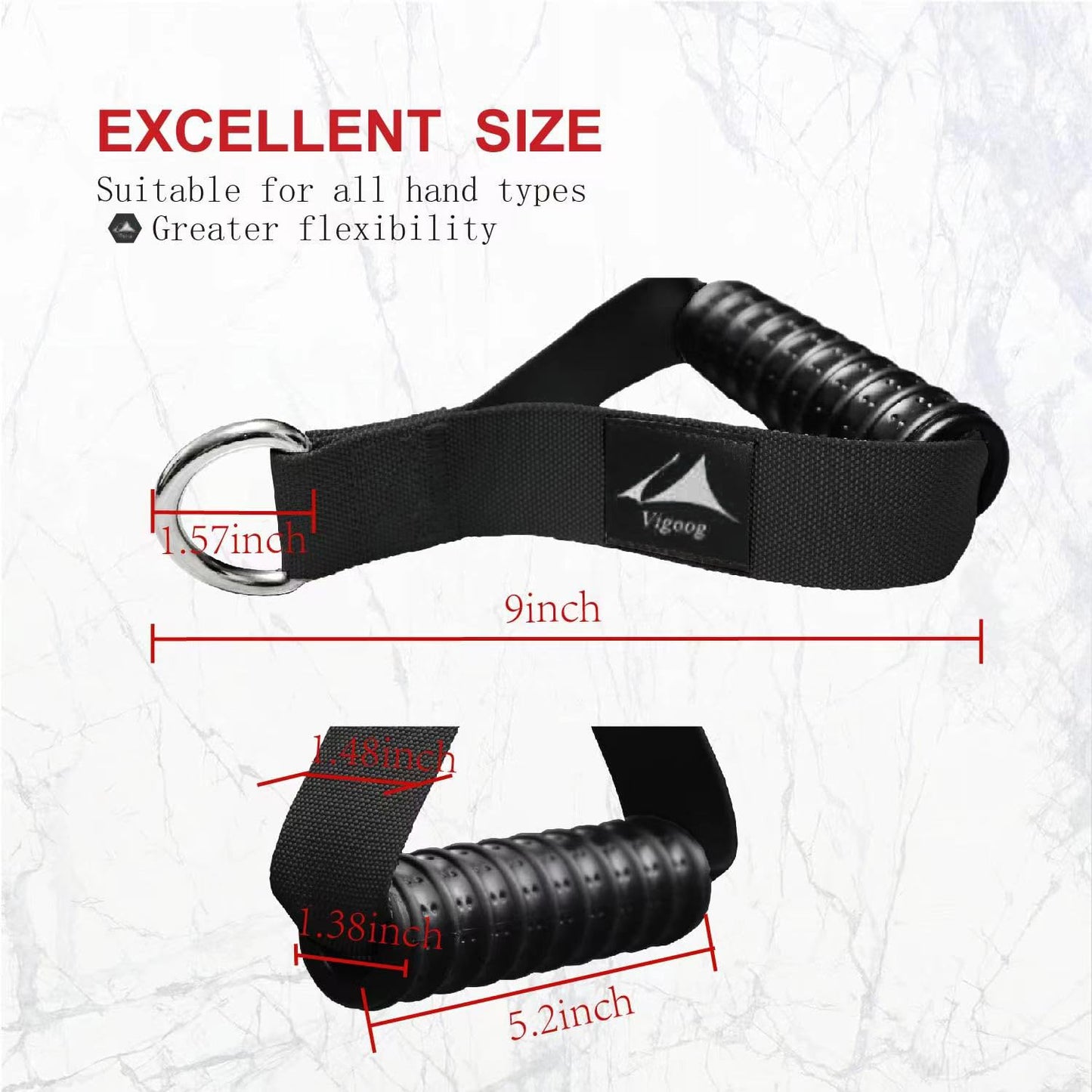 Vigoog Heavy Duty Gym Workout Handles Attachment for Cable Machine,Resistance Band,Pulley System Home Exercise Equipment, Comfortable and Stronger Grip