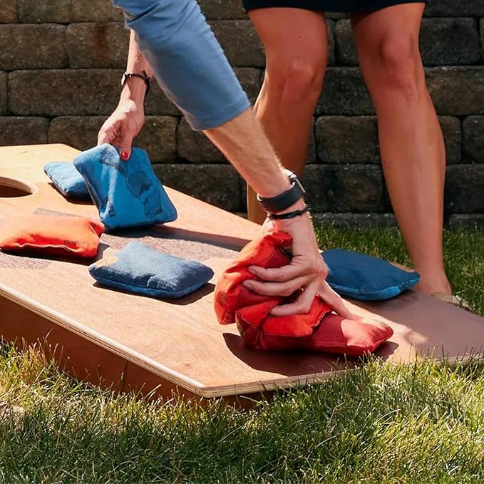 Elakai Cornhole Bags All Weather Dual Sided Slick and Stick Regulation Size and Weight Set of 4 Regulation 6 in x 6 in