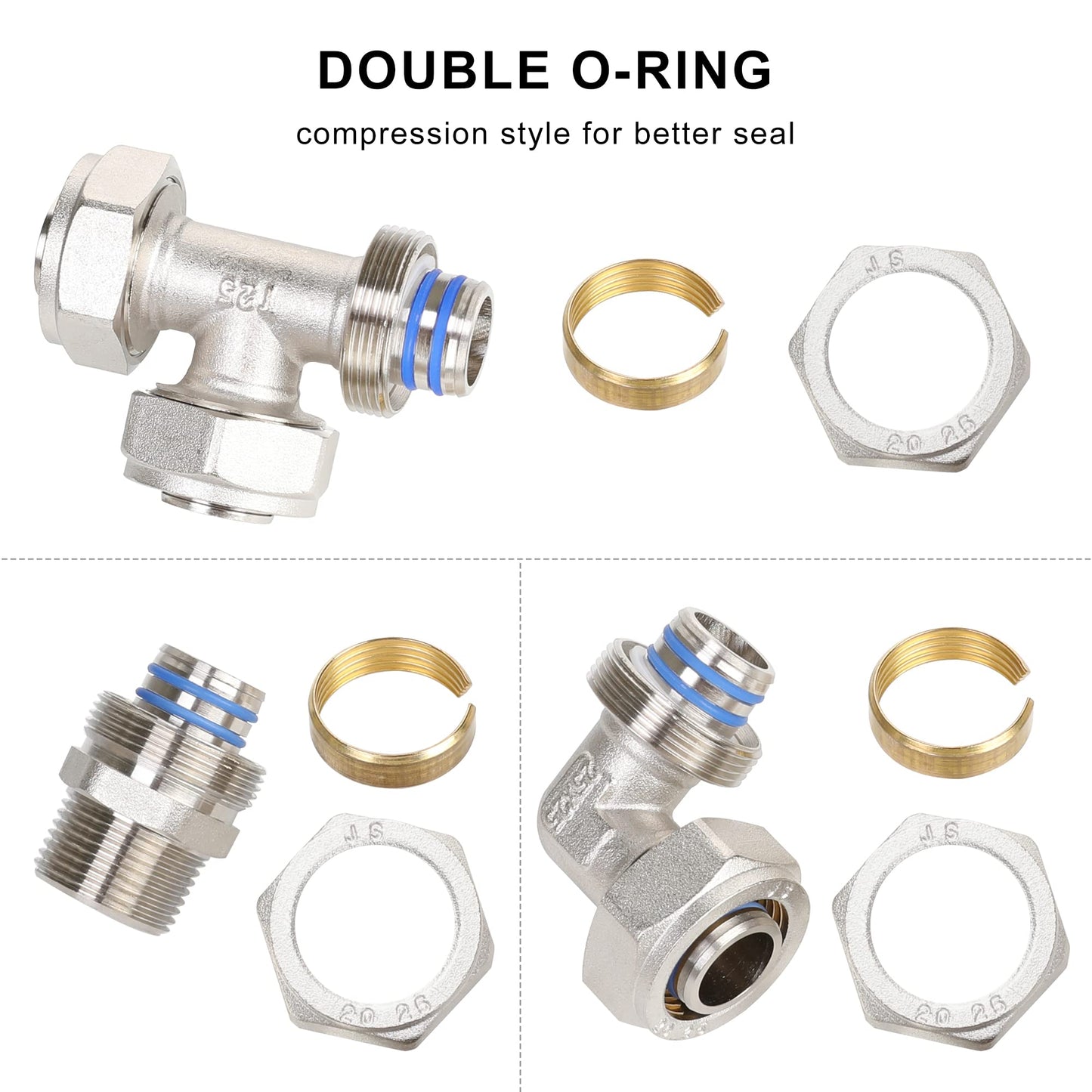 Hromee Compressed Air Piping System with 3/4 inch x 100 feet HDPE Tubing and Aluminum Outlet Blocks for Garage Connect Air Compressor Hose Accessories 37 Pieces