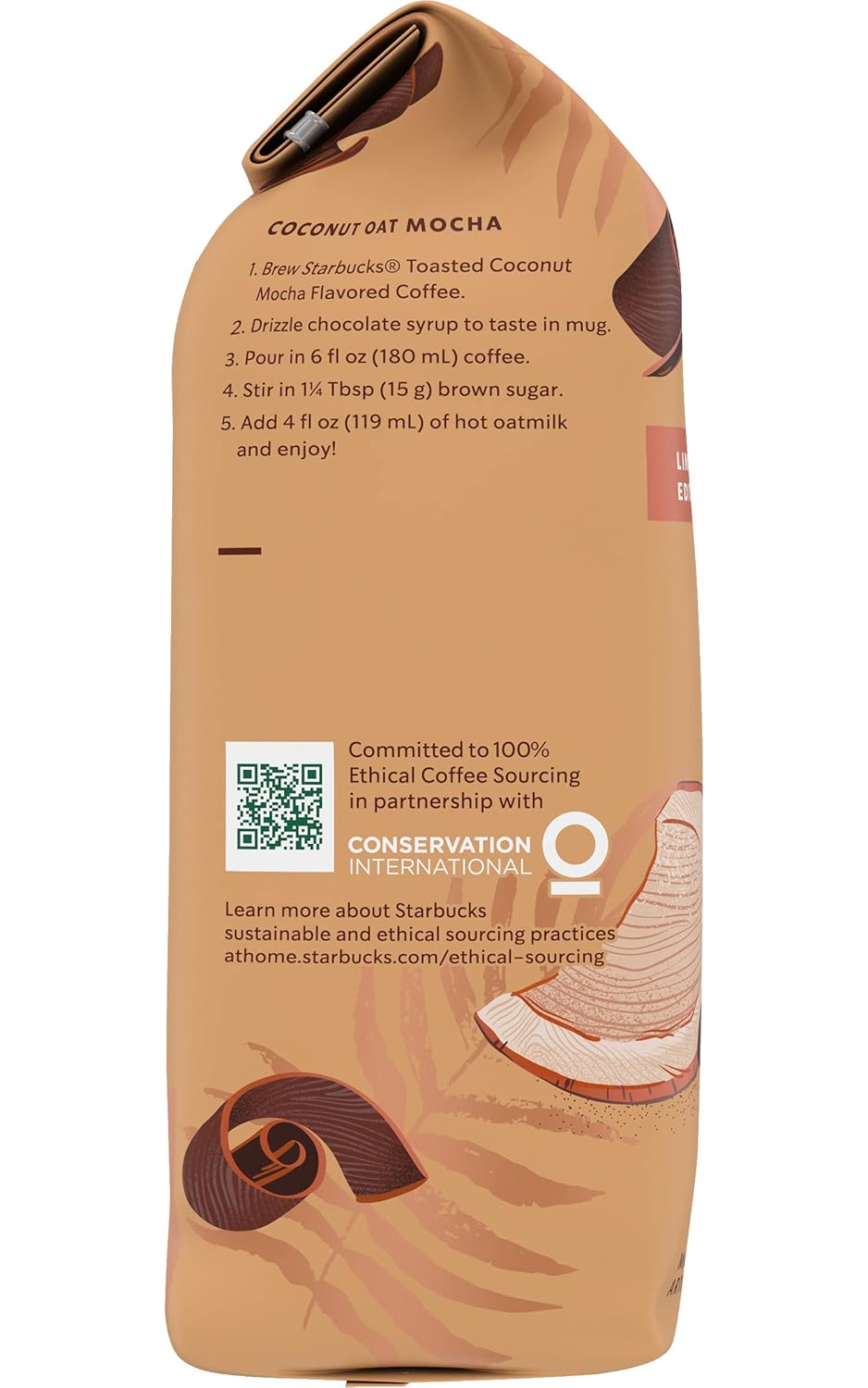 Starbucks Ground Coffee - Toasted Coconut Mocha Flavor | 11 oz Pack of 4