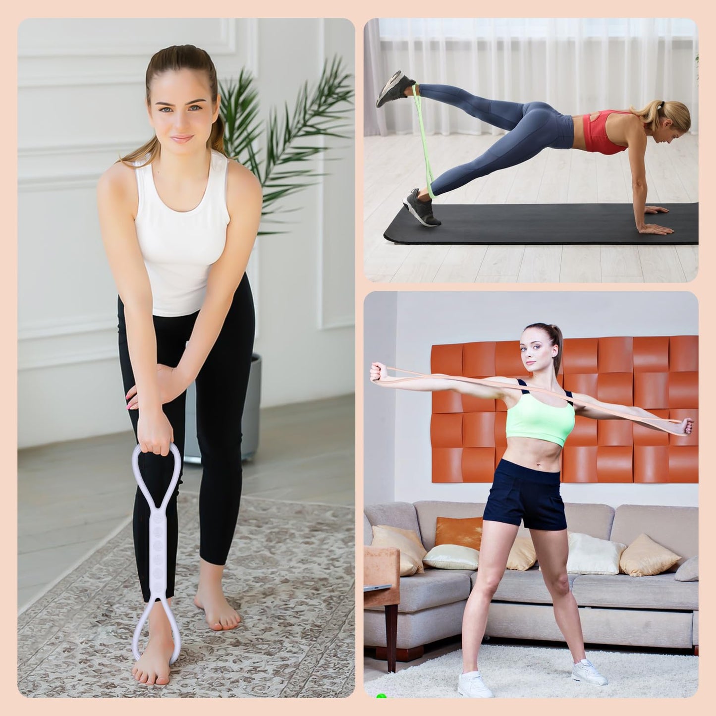 2026 Upgraded Figure 8 Resistance Band for Physical Therapy, Shoulder Back Arm Exercise Bands, 3 Resistance Levels for 15 25 35 Lb for Adult Elderly Kids