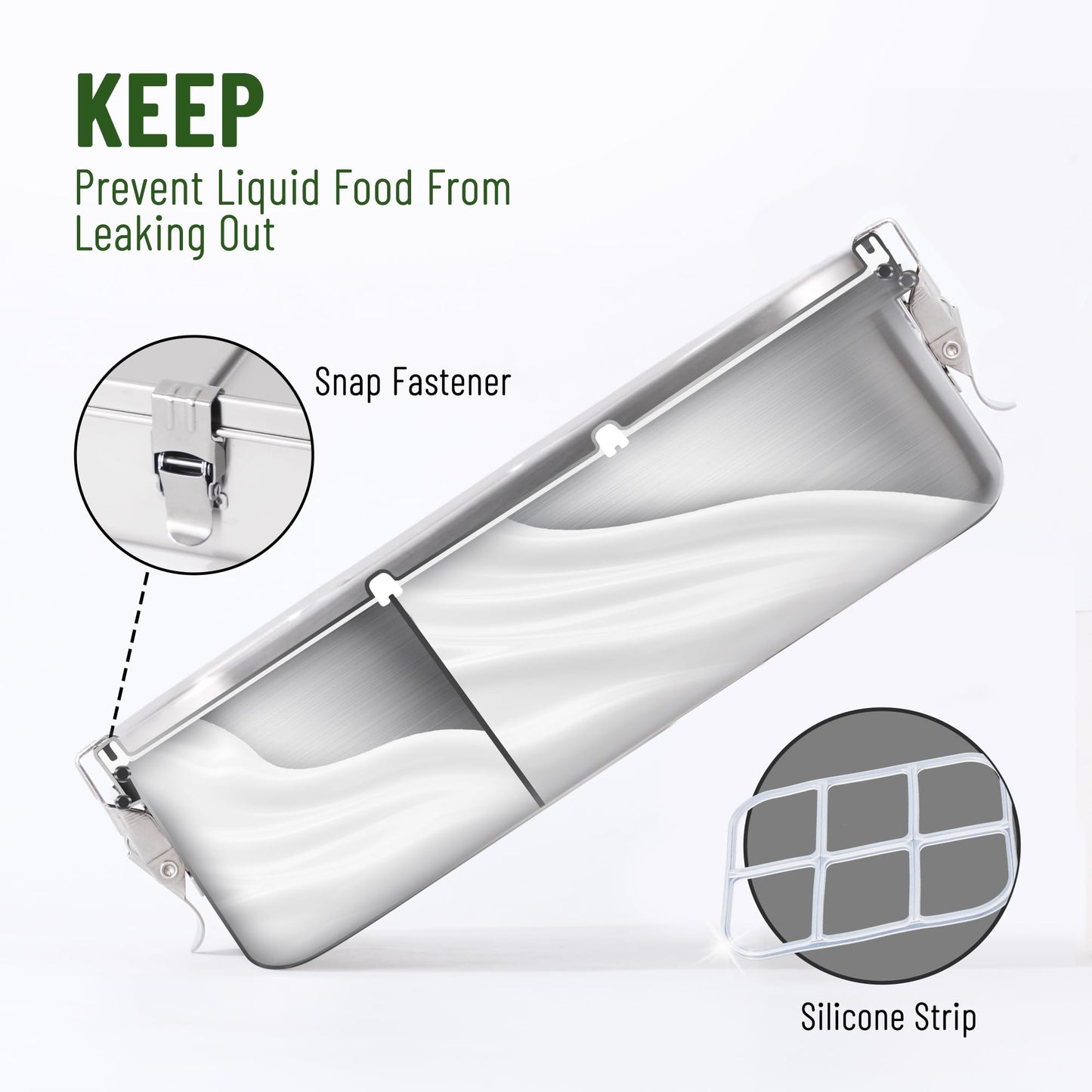 NAYELF Bento Box for Kids, 1.5L/50oz Stainless Steel Snack Containers with 3 Compartments, Lockable Clip Kids Lunch Box, Eco-Friendly, Leak-proof, Dishwasher-Safe for Home, School, Travel