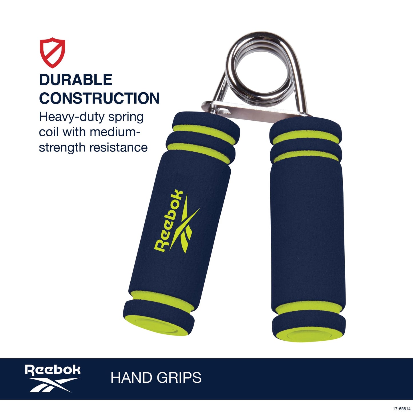 Reebok 2-Pack Hand Grips, Spring Coiled Wrist, Fingers & Forearm Strength Trainer with Soft Foam Handles, Improves Grip Strength, Resistance Hand Gripper for Manual Exercises & Rehab