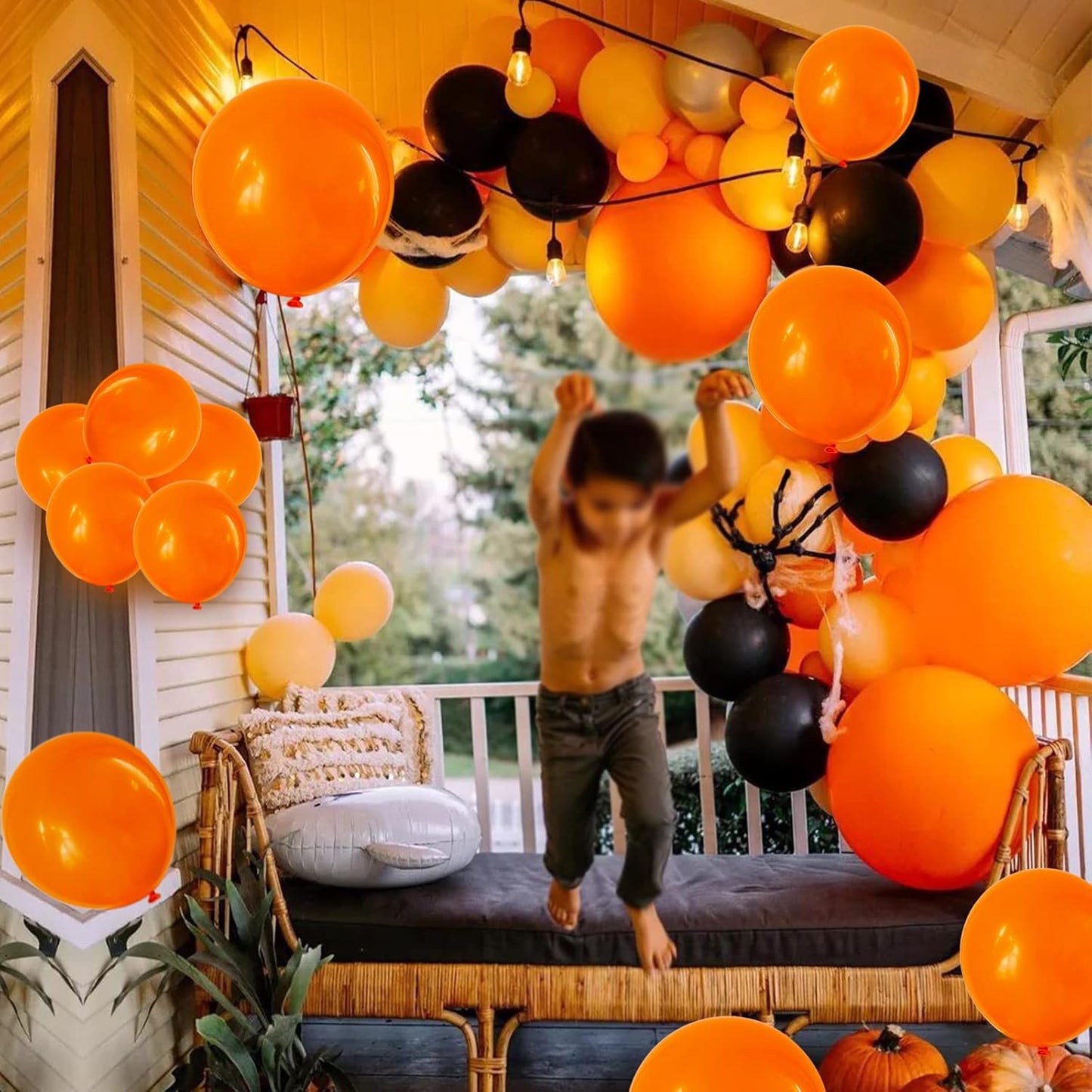Orange Latex Balloons by [Brand Name] - 110pcs 12-Inch Balloons for Birthday Parties & Baby Showers