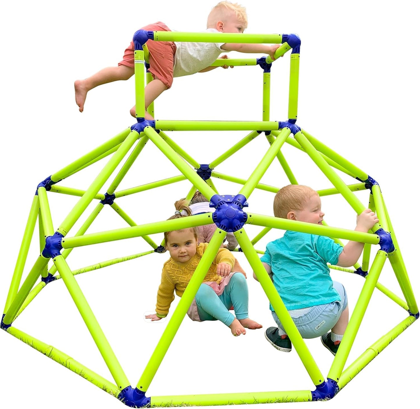 Eezy Peezy Climber with Top - Active Indoor Outdoor Play Set Climbing Dome Equipment Toys - Fun for Kids Ages 3 to 6 Years Old, Green and Blue