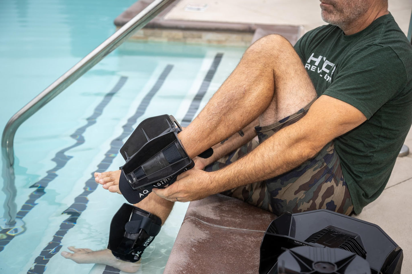 Aquastrength Hydro-Tone Total Body Pool Exercise System, Isokinetic Functional Water Weights, Bells 12" x 7.5", Fins 6.5" x 2.5", Quick Start Guide Included, Black