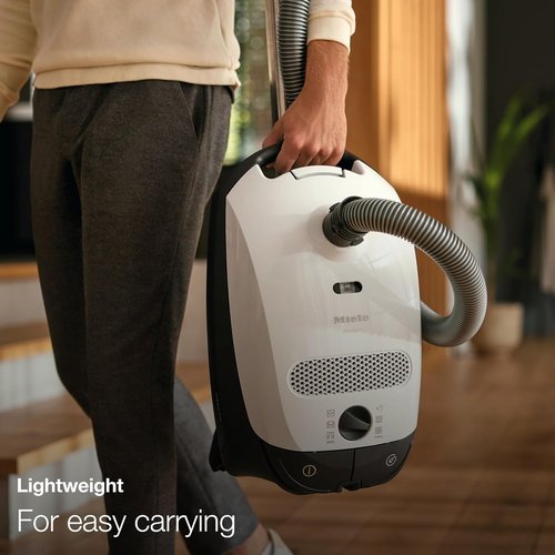 Miele Classic C1 Turbo Team Canister Vacuum - Portable Tech Blue Bagged Design for Home Cleaning