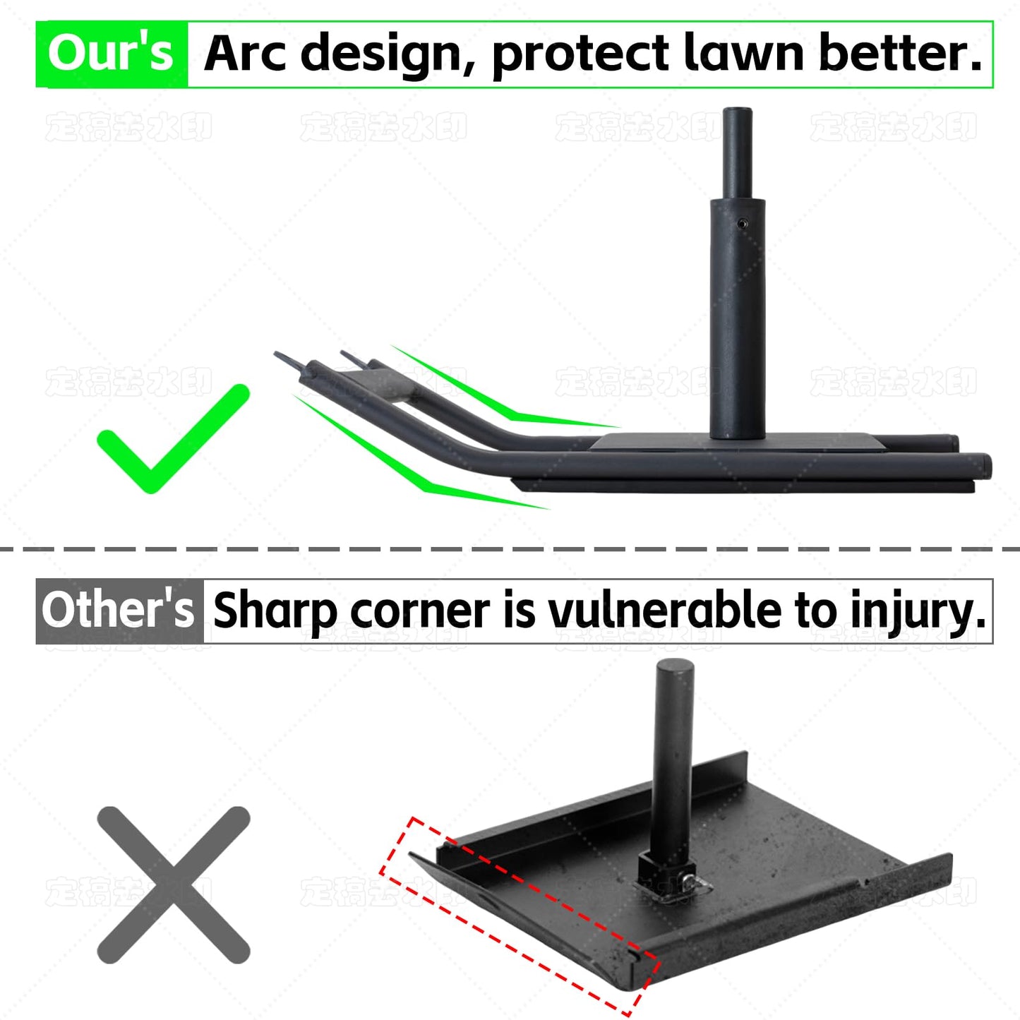 ANOSWXG Metal Steel Weight Sled, Arc Design Workout Sled for Football Training Equipment & Speed Training, Adjustable Back Strap Pull Sled for Adults (Fits 1/2 Inch Weight Plates)