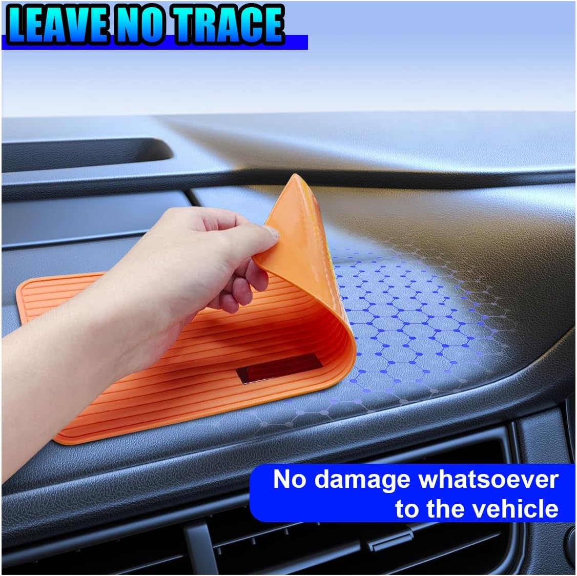 Craedli 11.81"5.94" Car Dashboard Anti-Slip Mat, Waterproof PVC Phone Gripping Tray, Multifunctional Auto Dash Sticky