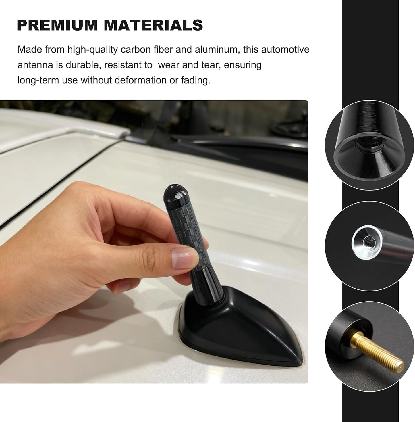 Gdnecad 1.37 Inch 3.5 CM) Car Short Antenna, Mini Aluminum Alloy Car Aerial Antennas for AM/FM Radio Reception, Stubby