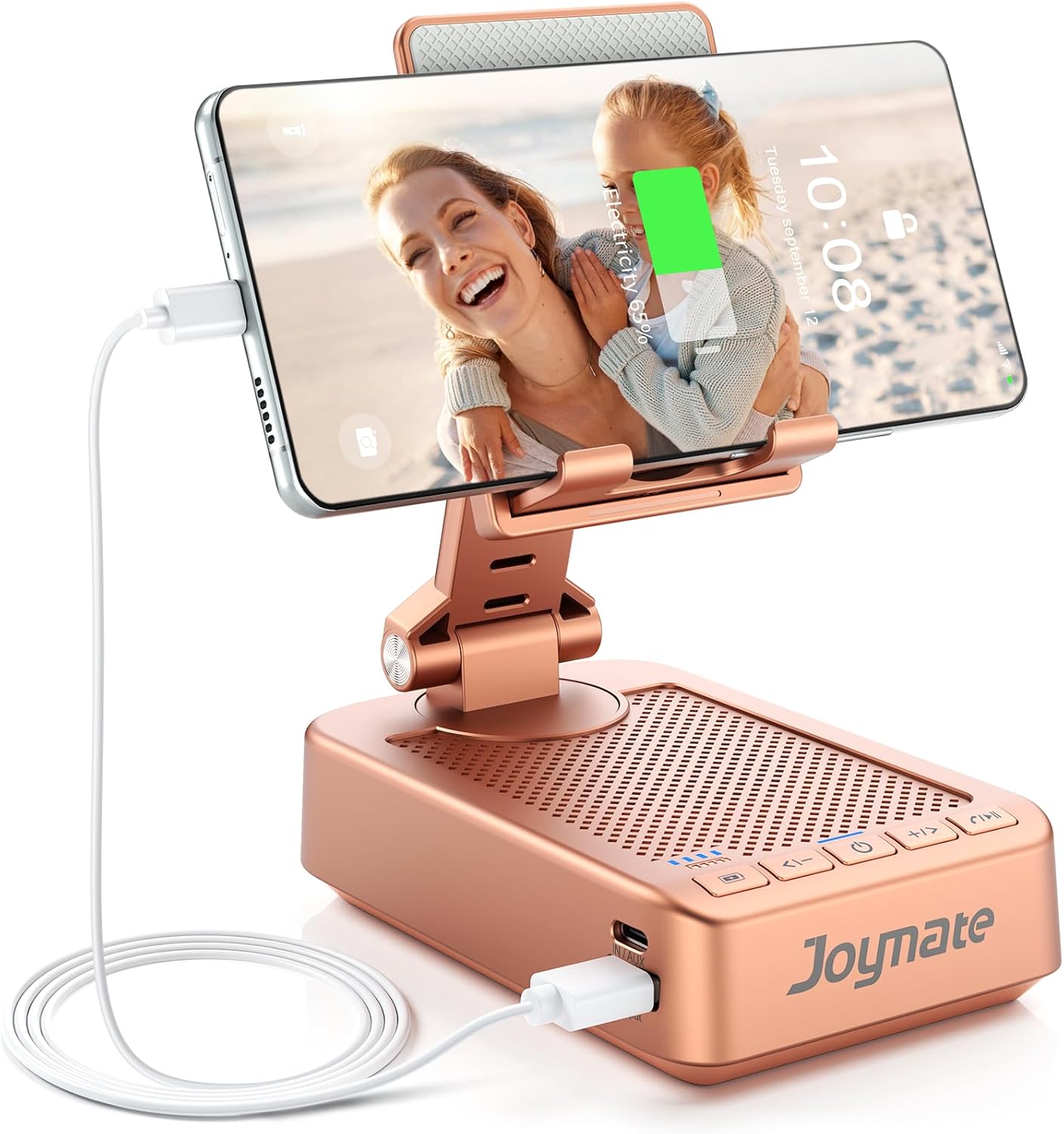Joymate 360 Gifts for Women Girls, Bluetooth Speaker Phone Stand with Charging Function Rotable Adjustable Cell Phone