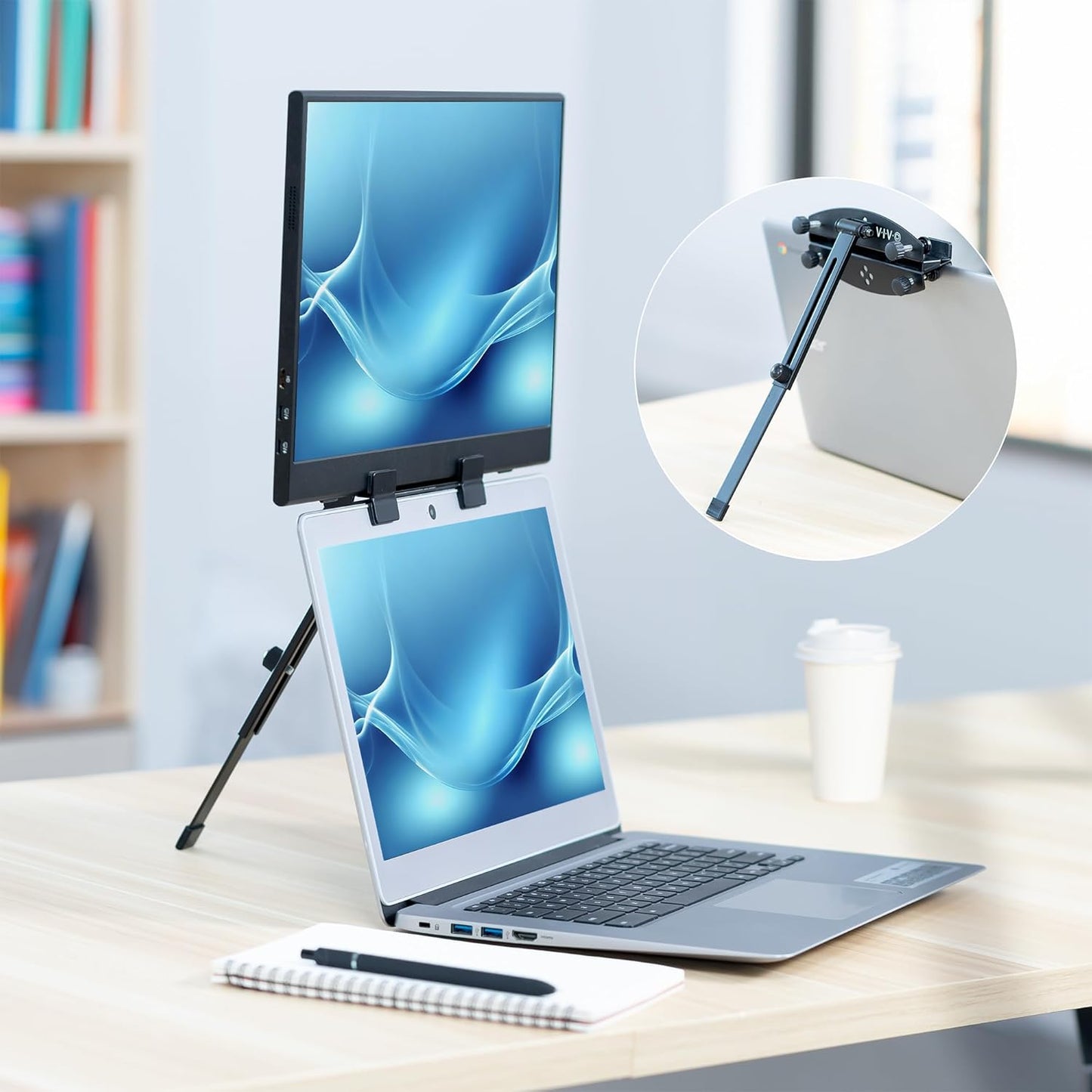 VIVO 18.5 inches, STAND-PM01A Portable Monitor Holder for Laptop Screen Extender, Fits Laptops up to Black