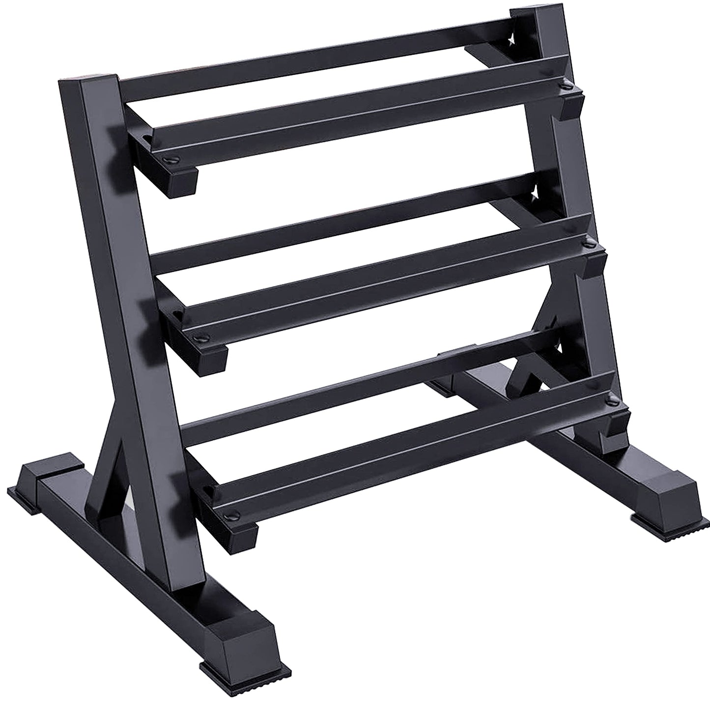 JDGG Dumbbell Rack Adjustable 3-Tier Weight Stand for Home Gym, 1100LB Capacity Heavy Duty Weight Storage Rack for Dumbbells, Kettlebells
