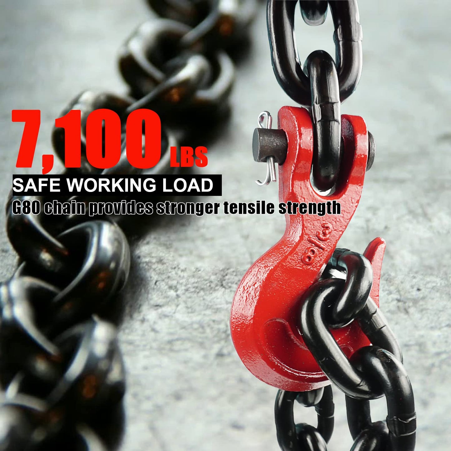 AYMMIC 3/8"-1/2" Ratchet Load Binder and 3/8inch|G80|20FT Tow Chain Kit, Load Binder with 9,200Lbs Working Load Limit, Binder Chain with Grab Hook, Tie Down Loads to A Truck or Flatbed Trailer