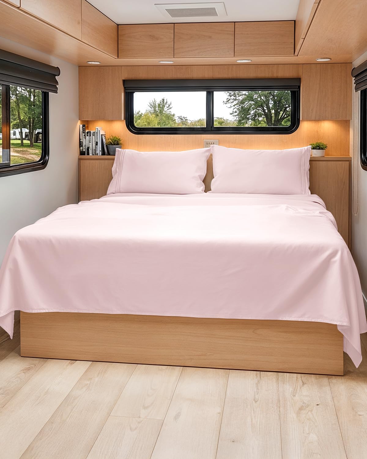 RV Short Queen Sheet Set - Soft, Breathable & Cooling 4-Piece Bedding for Trailers | Fits 8” to 12” Mattresses - Lavender Pink