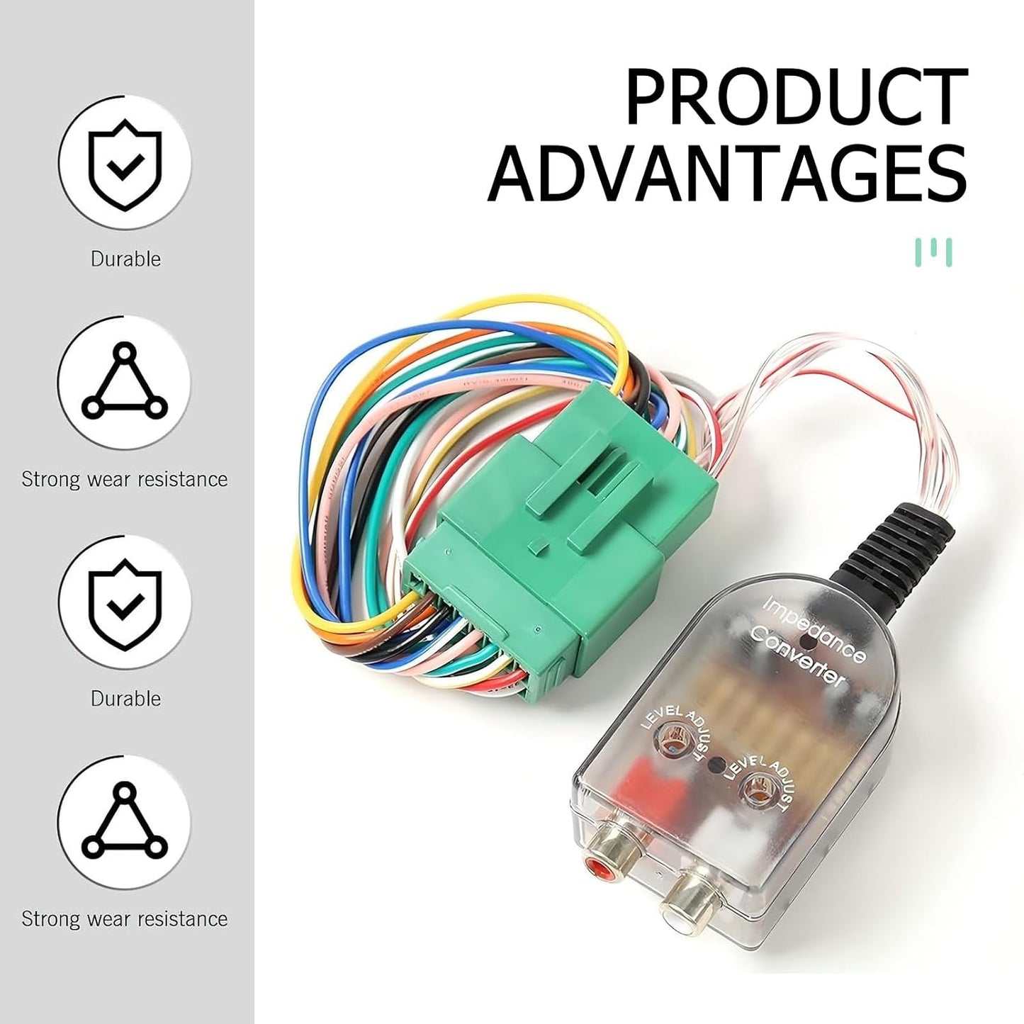 CyperFair K-103A Add A Subwoofer Amplifier Wire Harness, Plug and Play High-to-low Wiring Harness Impedance Converter
