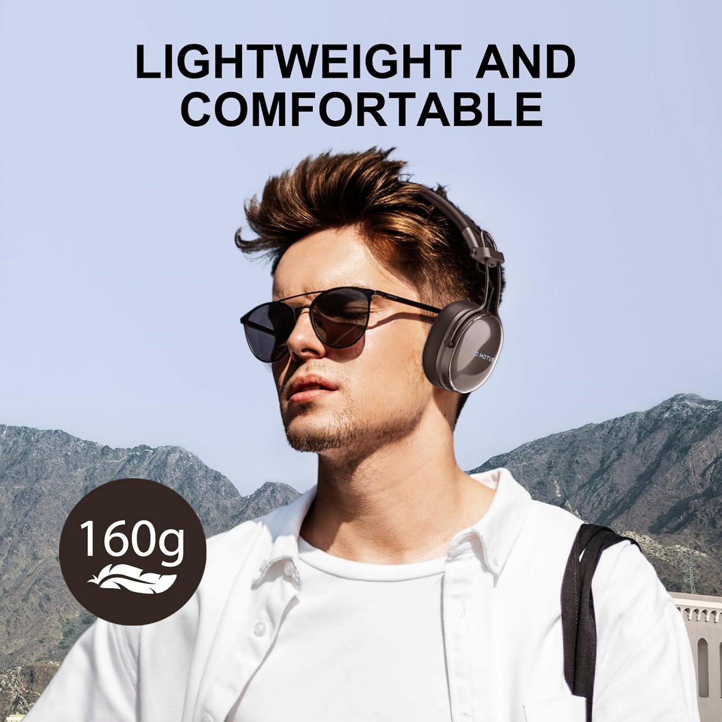 55H Active Noise Cancellation Wireless Bluetooth On-Ear Headphones:with - Hi Res Sound Up to Battery Life, Lightweight