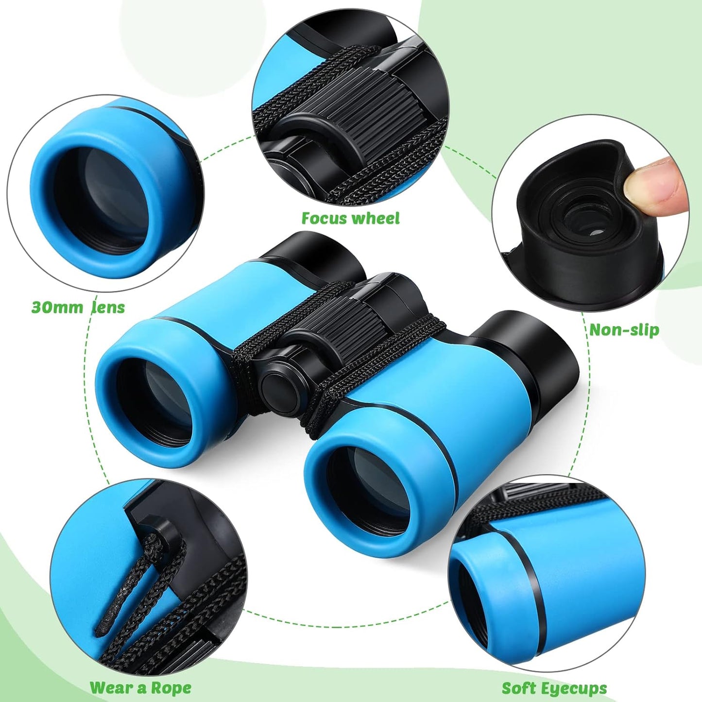 Yunsailing 9 Pack Kids Binoculars, Shockproof Compact Binoculars for Kids, Folding Outdoor Explorer Toy for Bird