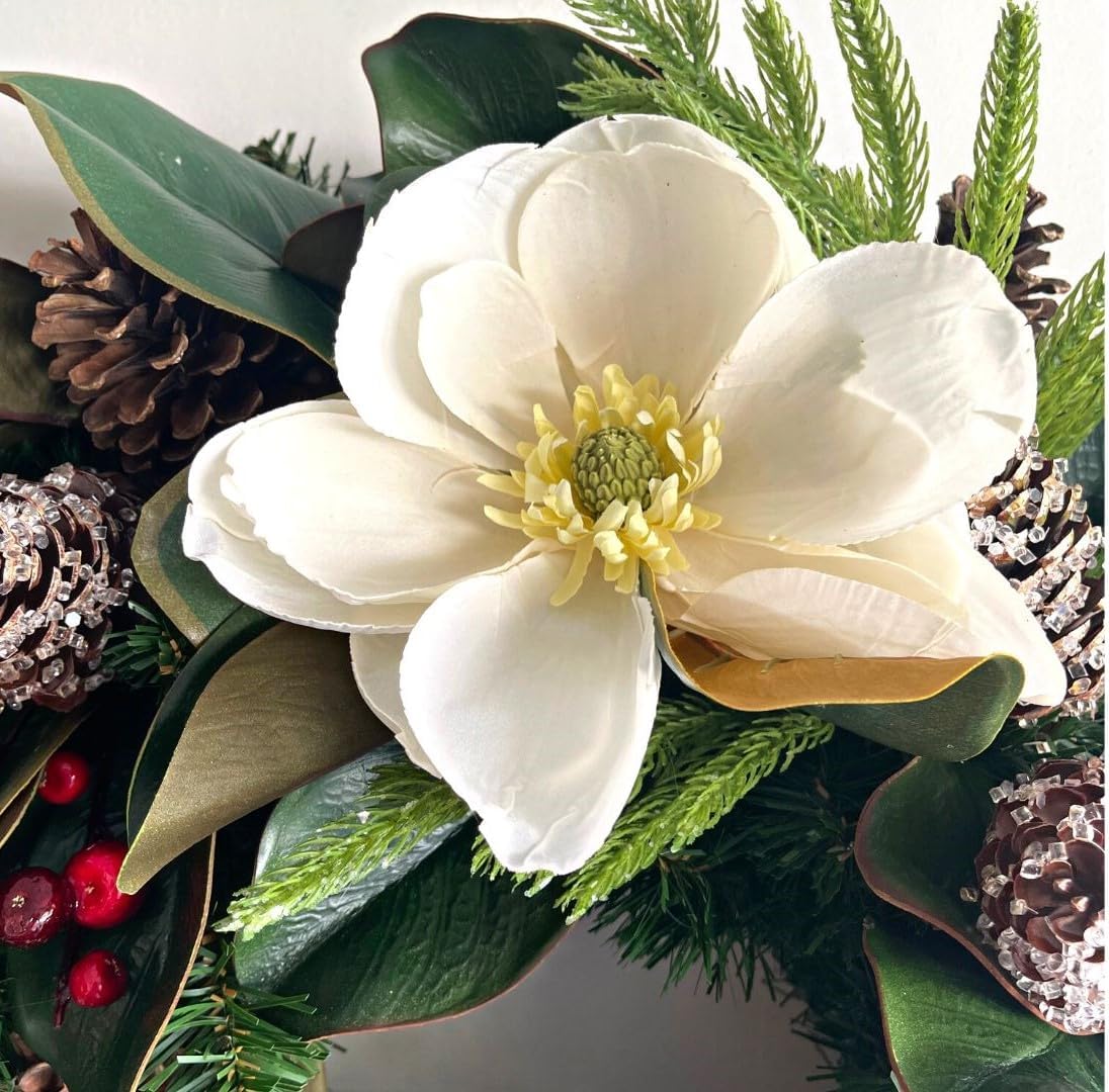 Skiennix Artificial Floral Wreath - Handcrafted Year-Round Decor for Front Door & Indoor/Outdoor Use