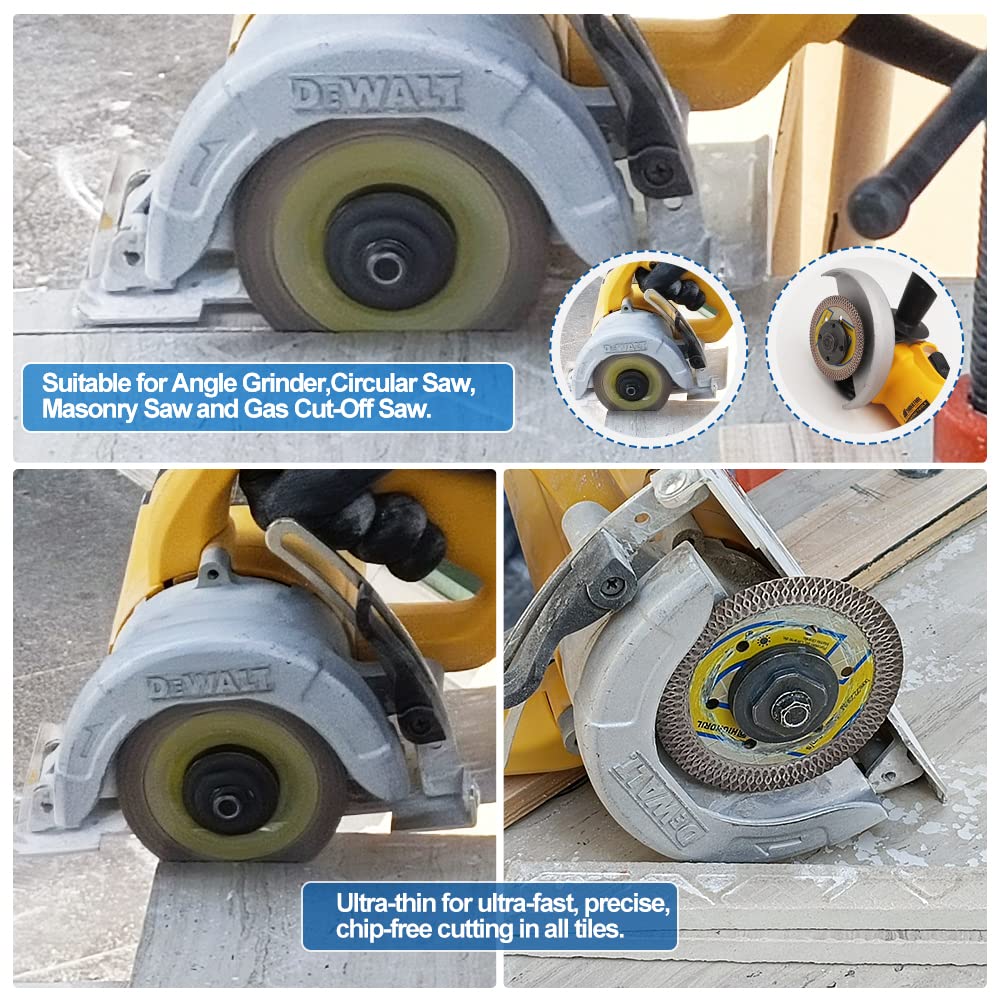 HIGHDRIL Diamond Drill Bits Kit with 5/8-11 and HIGHDRIL Diamond Saw Blade - 5 Inch Diamond Tile Blade Disc