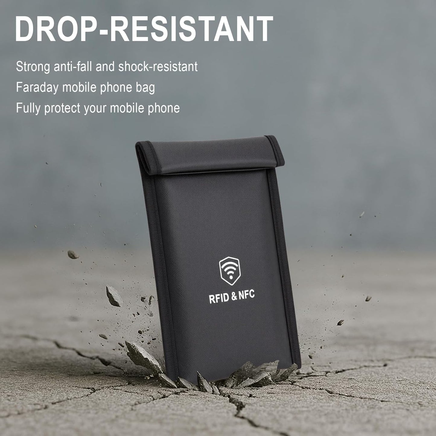 2 Pack [5G/Bluetooth/WiFi/GPS] Faraday Bags for Phones - Signal Blocker, Fireproof Waterproof Anti-Scratch | Detachable