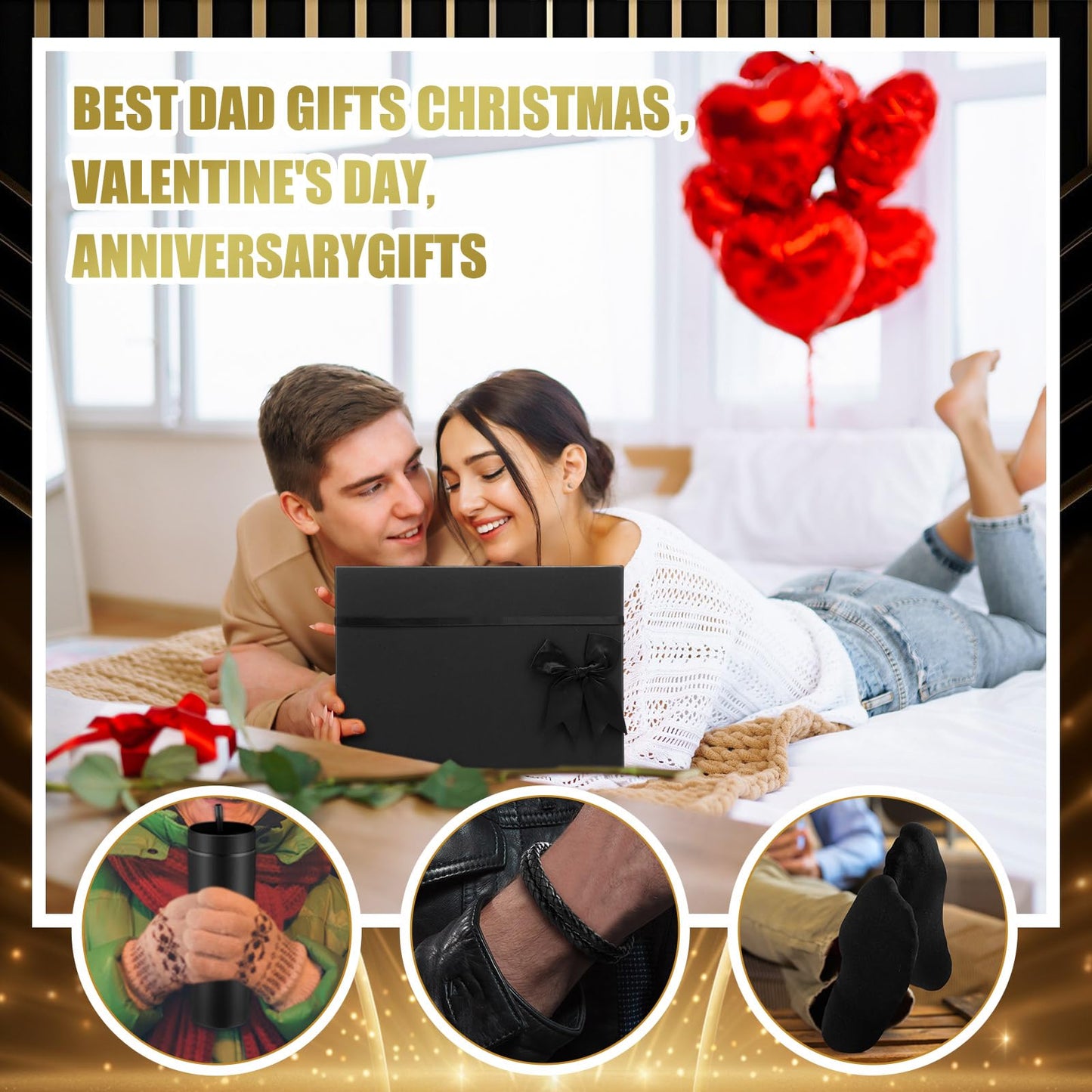 Skylety 13 Pcs Birthday Gifts Baskets for Men Father Gift for Men Birthday Gift Box 16 oz Tumblers Wallet Toiletry Bag Sock Bottle Opener Belt Bracelet Glasses Keychain for Father's Day Dad Husband