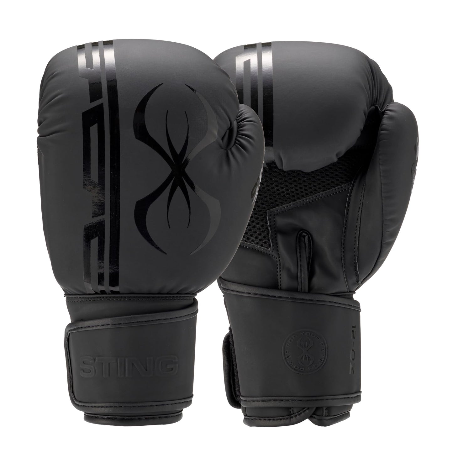 STING Armaplus Boxing Gloves, Matte-Finished High-Tech Gloves for Boxing, MMA, Muay Thai, and More, Shock-Absorbent Boxing Gloves for Men and Women, Boxing Equipment, Black, 16 Oz.