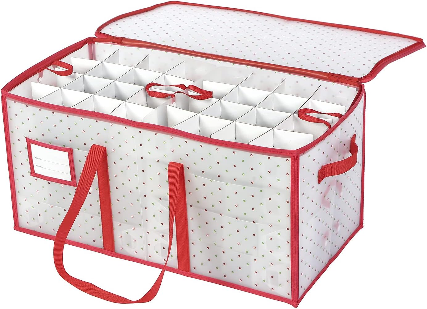 Sattiyrch Christmas Ornament Storage Box - Durable, Dust-Proof Organizer with Customizable Dividers | Holds 128 x 3-Inch Ornaments