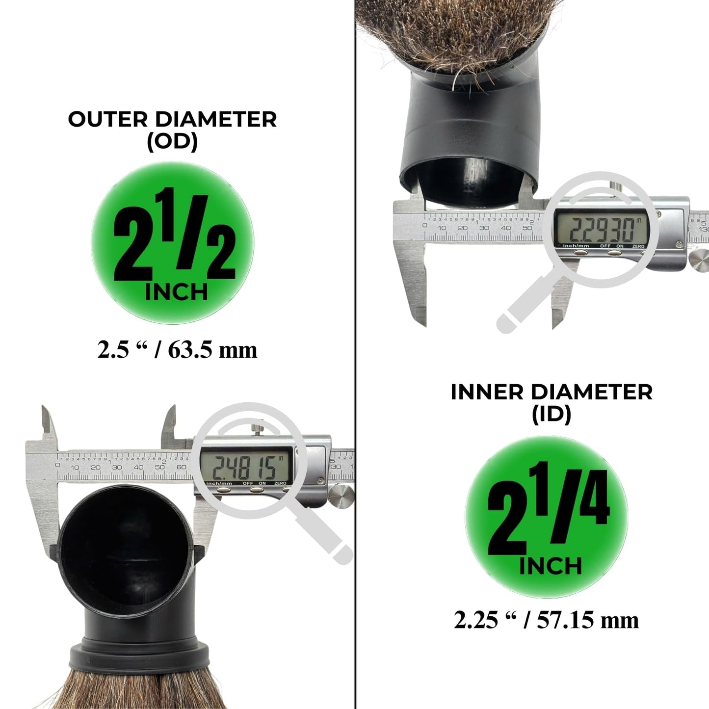 Round Dusting Brush Tool Attachment for Shop Vacs 2 1/2 Inch Wet/Dry Vacuum Hose: Perfect for Cleaning Furniture, Blinds, Car Interiors- 2.5'' Replacement Shop Vacuum Accessories