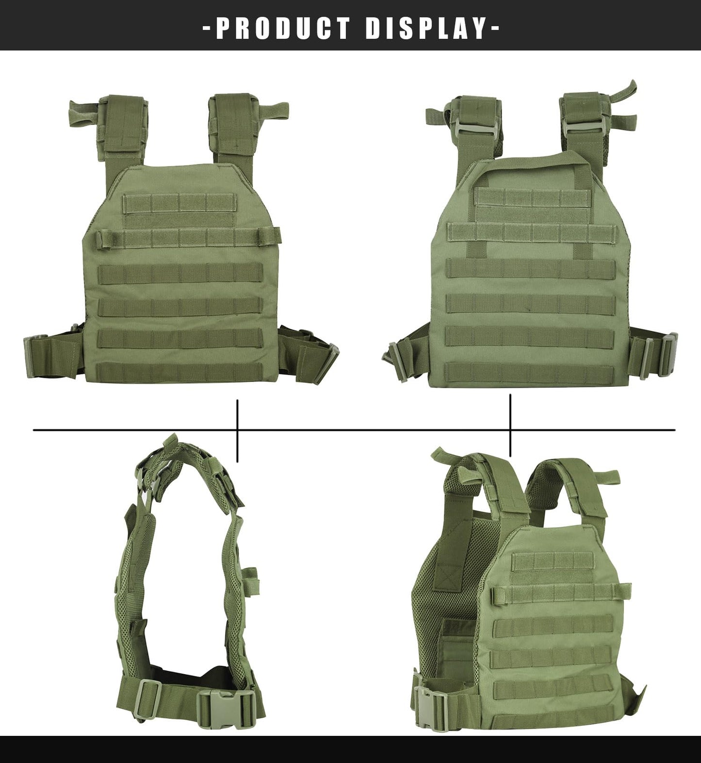 Miramrax Weighted Vest for Men and Women Weight Vests Adjustable Strength and Endurance Training Fitness Workouts Tactical Running Gym (Green)