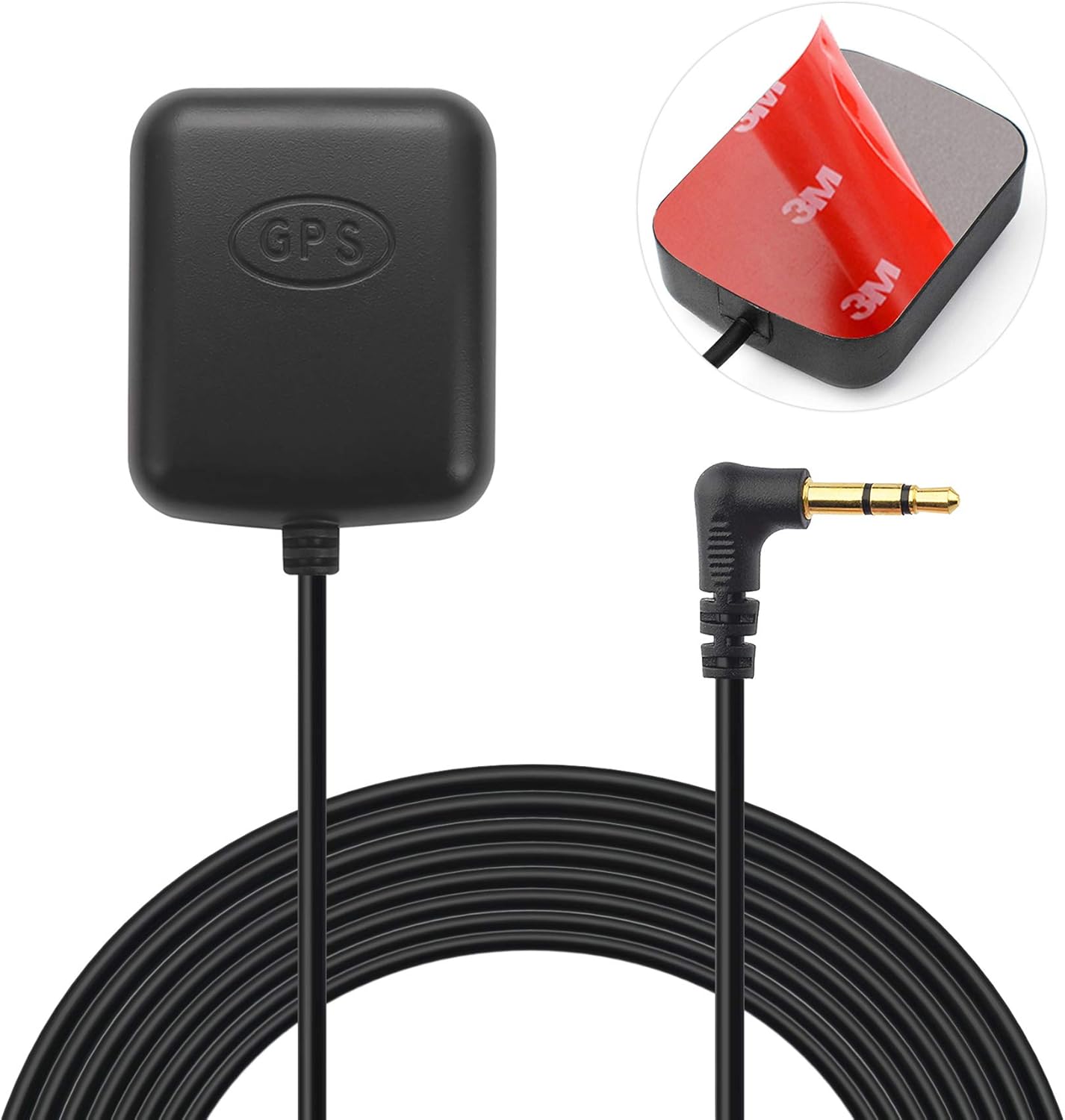 BINGFU 3.5mm Car Dash Cam GPS Antenna Plug - Waterproof Hidden Adhesive Mount for Dashboard Camera, Video DVR Recorder