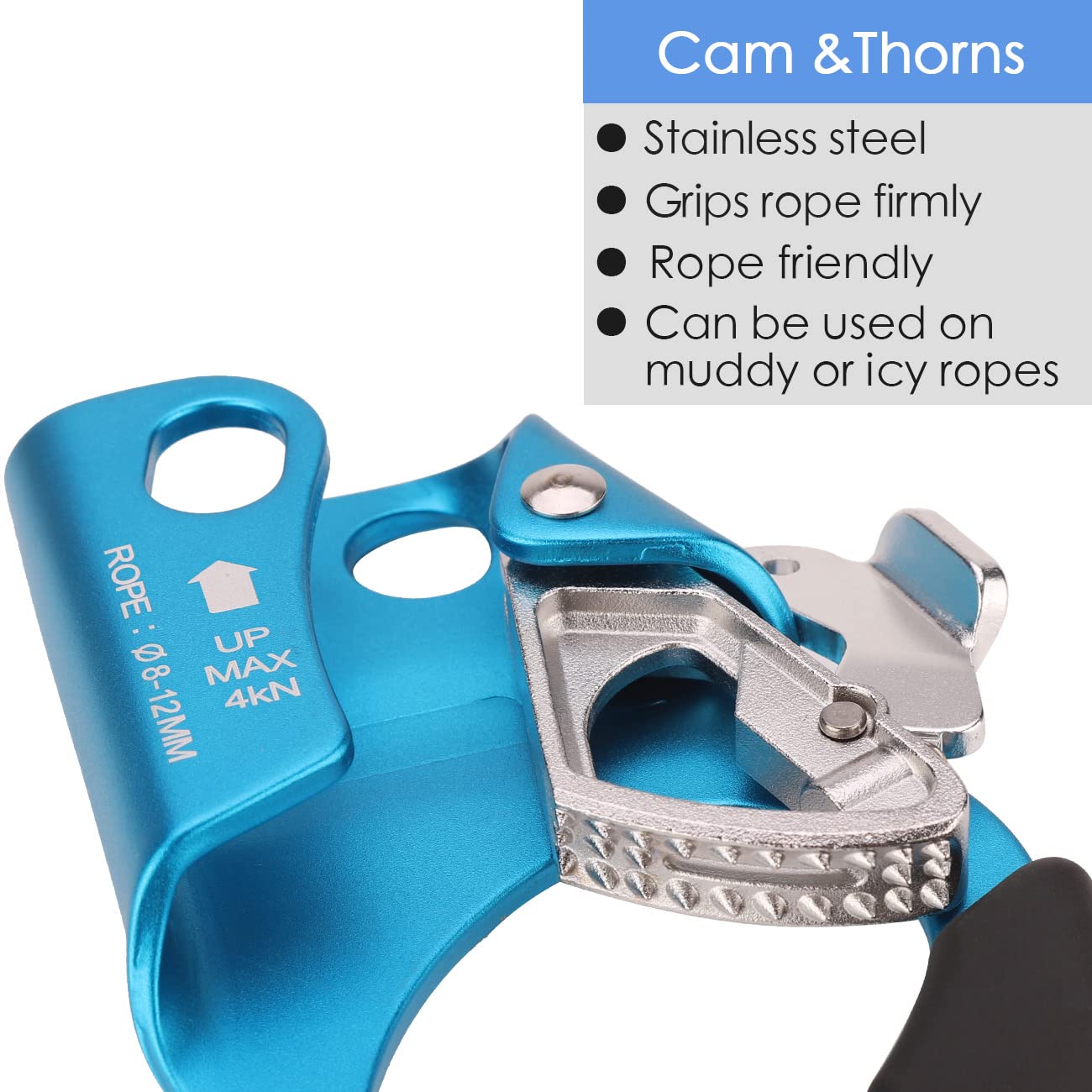 Paliston Climbing Hand Ascender for Rock Climbing Arborist (Right and Left) for 8~12 mm Rope