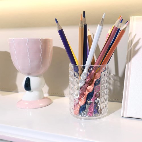DAPOWER Qtip Holder - Stylish Bathroom Storage Canisters for Cotton Swabs & Balls | Clear & Bamboo Lid, 2 Pack